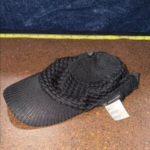 INC International Concepts Black Knit Visor Hat